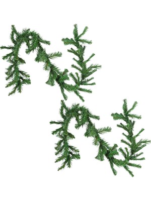 Yeşil Yılbaşı Dalı Garland, 160 Cm, 70 Dal, Şık ve Doğa Temalı Dekorasyon.