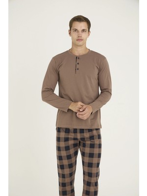 NemereSoft 9221 Erkek Midi Yaka Pijama Takım