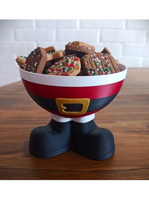 Kırmızı Noel Baba Kurabiye Tabağı, 10X12 Cm, Şık ve Kullanışlı Ev Dekoru.