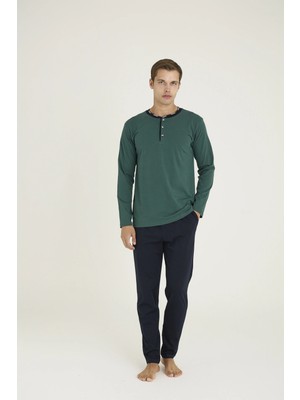 NemereSoft 9245 Erkek Midi Yaka Pijama Takım