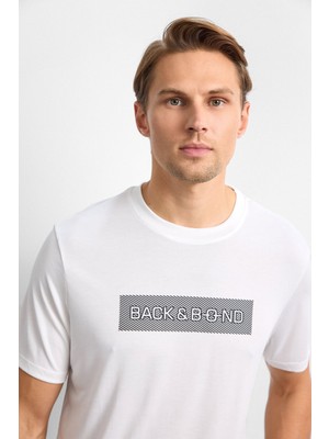 Back And Bond Ekru Regular Fit Bisiklet Yaka Tişört