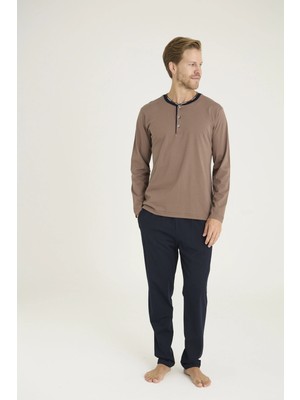 NemereSoft 9245 Erkek Midi Yaka Pijama Takım