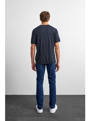Back And Bond Siyah Regular Fit Bisiklet Yaka Tişört