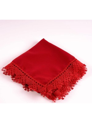 Hayrat Neşriyat Iğne Oyalı Şal (Namaz Örtüsü, 144X68 Cm. Kırmızı)