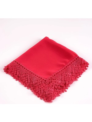 Hayrat Neşriyat Iğne Oyalı Şal (Namaz Örtüsü, 144X68 Cm. Fuşya Pembe)