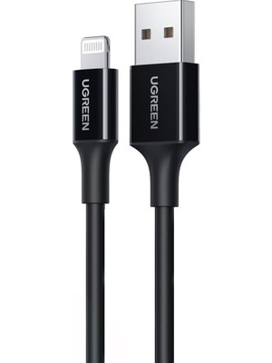 UGREEN Lightning - USB-A MFi Sertifikalı İphone Hızlı Şarj Kablosu, 1 m, Siyah, 80822