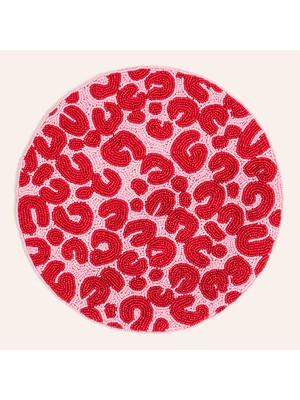 Zsa Zsa Zsu Dadrı Boncuklu Cam - Polyester Amerikan Servis 35 cm Fuşya - Pembe