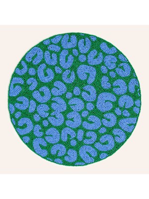 Zsa Zsa Zsu Dadrı Boncuklu Cam - Polyester Amerikan Servis 35 cm Mavi - Yeşil