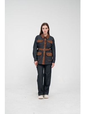 SASILVA Kontrast Cepli Tokalı Kuşaklı Kadın Takım 1764