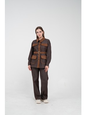 SASILVA Kontrast Cepli Tokalı Kuşaklı Kadın Takım 1764