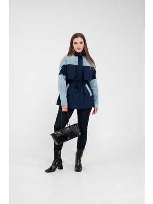 SASILVA Kot Detaylı Siyah Şerit Tasarım Kadın Kap 1729