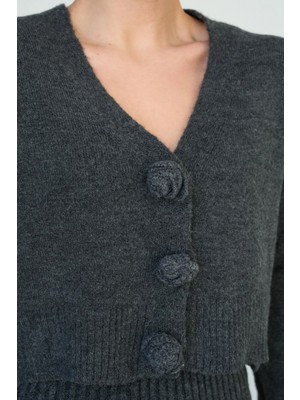 Cemo Kadıni Örgü Kısa Hırka Kazak