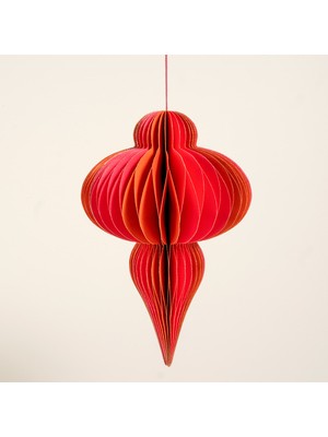 Şekilli 25 cm Renkli Kağıt Süs Pembe ve Turuncu, Yılbaşı Dekorasyonu