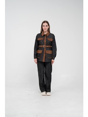 SASILVA Kontrast Cepli Tokalı Kuşaklı Kadın Takım 1764