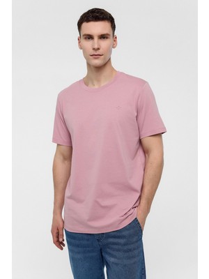 Gül Kurusu Regular Fit %100 Pamuk Bisiklet Yaka Tişört