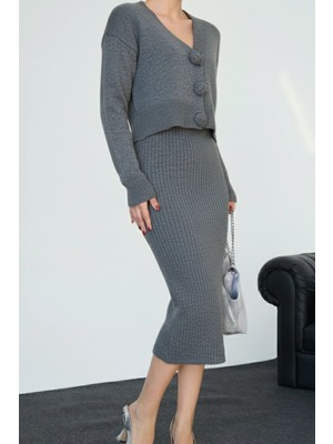 Cemo Kadıni Örgü Kısa Hırka Kazak