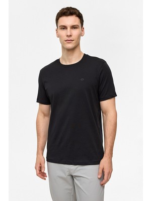 Siyah Regular Fit Bisiklet Yaka Basic Tişört