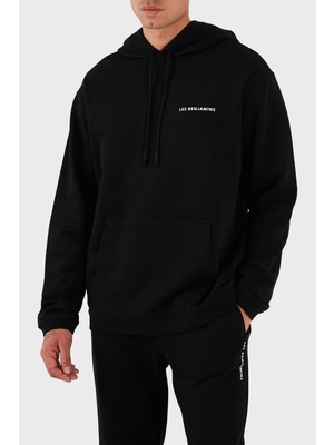 Les Benjamins Pamuklu Logolu Regular Fit Kapüşonlu Sweat Erkek Sweat Lbnooscormuhd