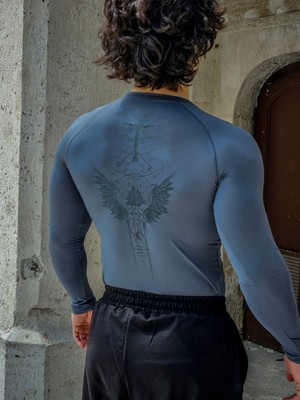 Liber Valhalla - Uzun Kollu Compression T-Shirt (Füme)