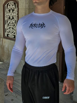 Liber Berserk - Uzun Kollu Compression T-Shirt (Beyaz)
