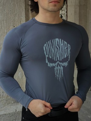 Liber Punisher - Uzun Kollu Compression T-Shirt (Füme)
