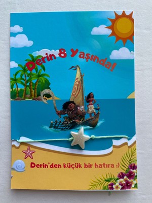 Moana Temalı Özel Doğum Günü Hediyelik Bileklik 10 Adet– Çocuk Parti Misafir Hediyesi