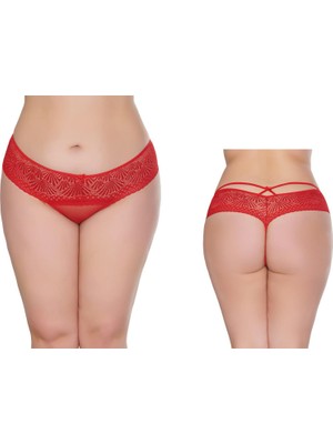 Yeşil Giyim Ön Tül Arka Dantel Brezil Tanga