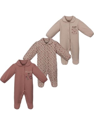 Necix's 243380 Kız Bebek Ecris Manşetli 3'lü Tulum