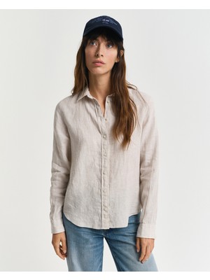 Gant Kadın Bej Regular Fit Klasik Yaka Gömlek 4300477.277