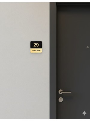 Evsay Kişiye Özel Isimli Ahşap Kapı Numarası Kapı Isimliği