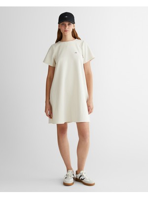 Gant Kadın Krem Bisiklet Yaka Logolu Elbise 44925118T.130