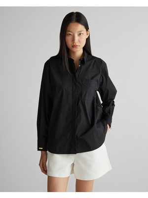 Gant Kadın Siyah Klasik Yaka Gömlek 43825101T.5