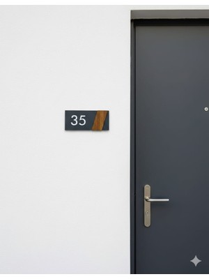 Evsay Kişiye Özel Isimli Ahşap Kapı Numarası Kapı Numaralığı