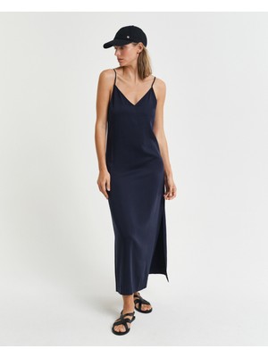 Gant Kadın Lacivert Regular Fit V Yaka Elbise 4503383.433