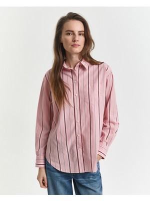 Gant Kadın Pembe Relaxed Fit Klasik Yaka Çizgili Gömlek 4300550.659