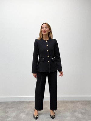 Maldia Shop Kadın Biyeli Premium Fit Siyah Ceket