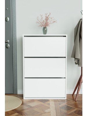 Hediyeler Kapında 3 Bölmeli Liovian Düşer Kapak Ayakkabılık