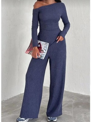 Xenthe Kadın Alt-Üst Omuzu Açık Modern Şık Pantolon Bluz Takım