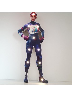 LED Fortnite Brite Bomber Karakteri LED Işıklı Pano Biblo Ahşap Masa Dekor