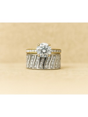 8 Ayar Altın Tektaşlı Alyans Yüzük 8A157