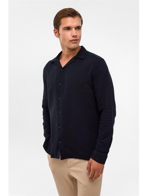 Siyah Relaxed Fit Baskılı %100 Pamuk Gömlek