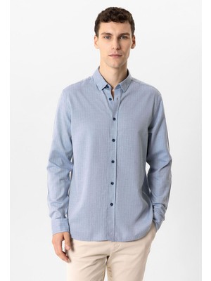 Back And Bond Mavi Regular Fit %100 Pamuk Gömlek