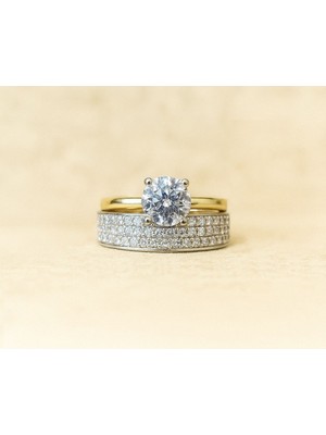 8 Ayar Altın Tektaşlı Alyans Yüzük 8A143