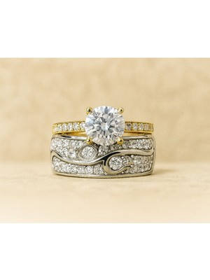 8 Ayar Altın Tektaşlı Alyans Yüzük 8A149