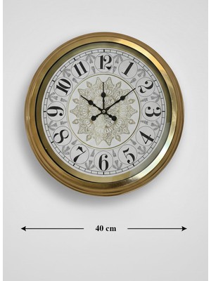 Butik 40 cm Gold Metal Dekoratif Duvar Saati