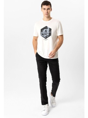 Back And Bond Siyah Slim Fit Pamuklu Beli Bağcıklı Yan Cep Chino Pantolon