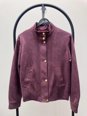 Maldia Shop Kadın Süet Kumaş Arden Bomber Mürdüm Ceket