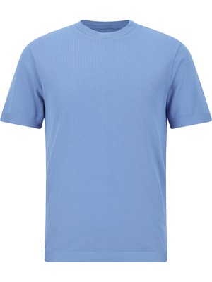 Abdullah Kiğılı Bisiklet Yaka Slim Fit Dar Kesim Nakışlı Merserize Pamuk Triko T-shirt