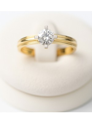 8 Ayar Altın Tektaş Yüzük 8A134