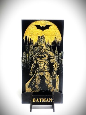 Dükkan Design Lazer Kazıma Kara Şovalye El Boyama Ahşap Biblo